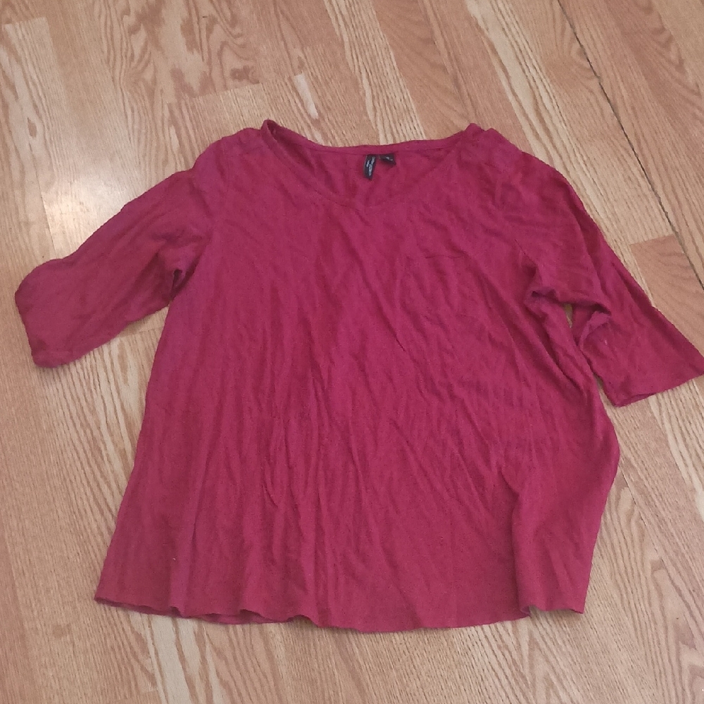 Cynthia Rowley Deep Red Long Sleeve Top
